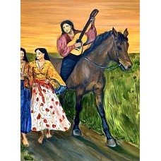 “Gypsies in the Field” – Original Oil Painting by Marina Stognieva | 120 × 100 cm | 2019